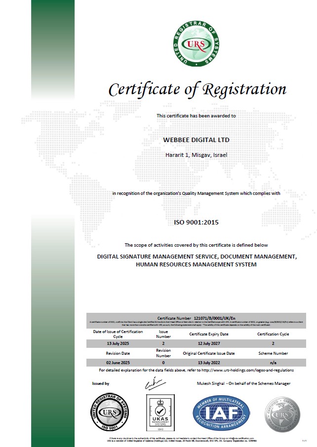 תעודת ISO 9001